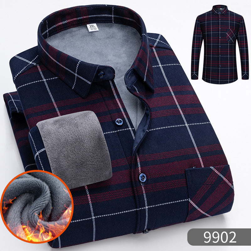 🔥✨【Compra uno, llévate otro gratis】👔【L-5XL】Camisa de manga larga de negocios cálida para otoño e invierno