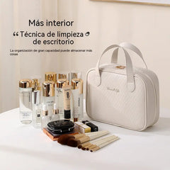 Neceser de cosméticos impermeable de PU, gran capacidad, bolsa de almacenamiento de cosméticos portátil