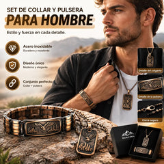 🔥【Pulsera + Collar】Pulsera magnética para hombre con diseño de águila