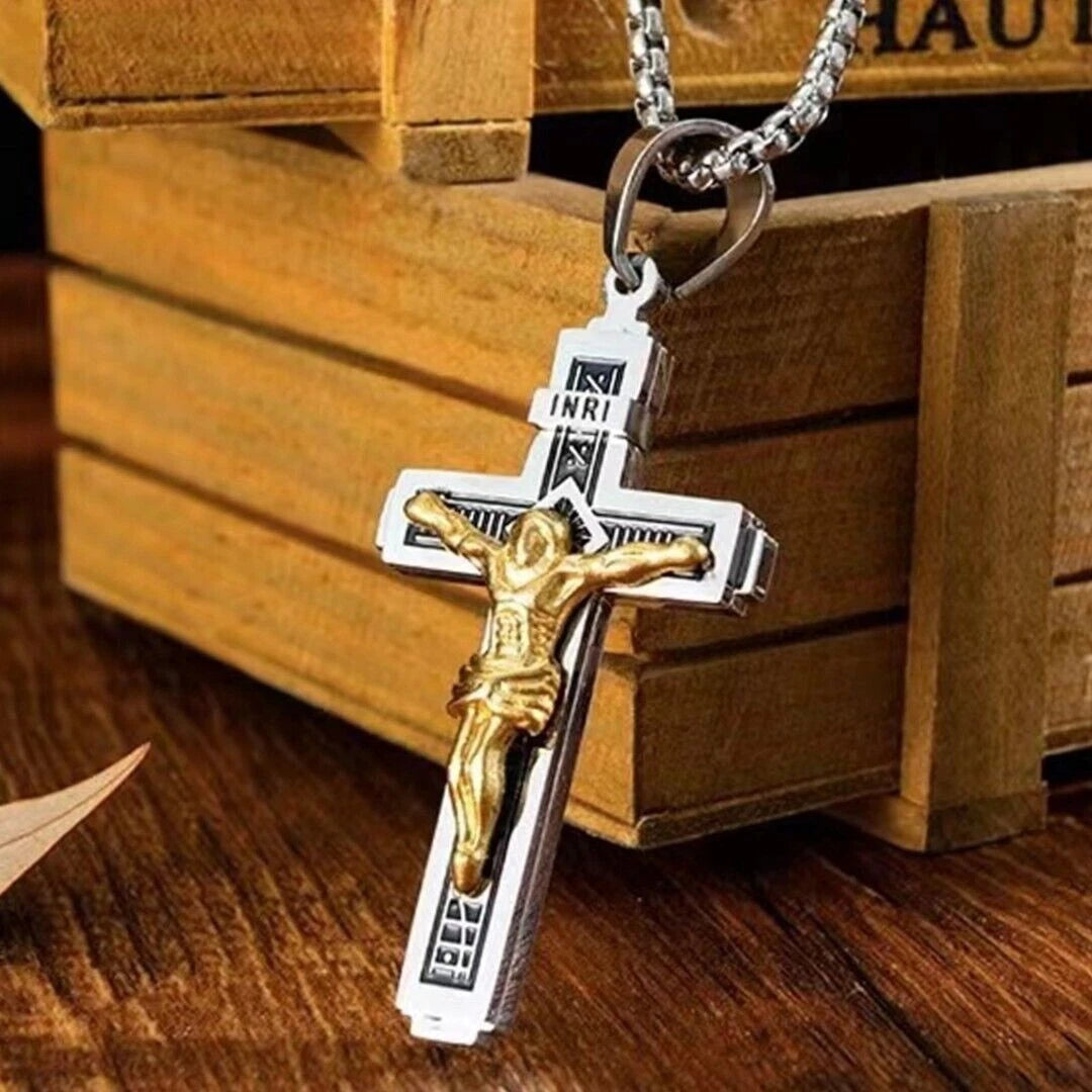 ✨【Oferta por tiempo limitado】✝️Collar con cruz de Jesús---✝️Esta cruz es un símbolo de Jesucristo.