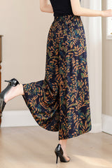🔥【39%OFF】【XL-5XL】Pantalones de cintura alta, sueltos y adelgazantes con estampado de nueve puntos