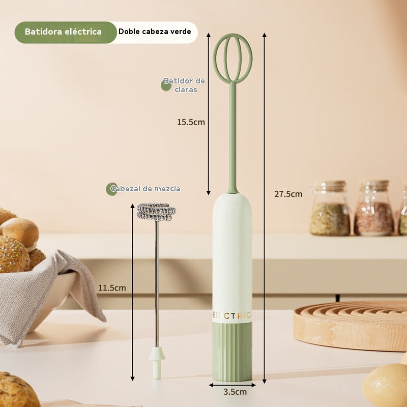 💥🥚 Mini batidora de mano inalámbrica: bate huevos y espuma leche en segundos