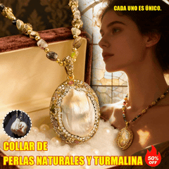 ✨Collar barroco natural de perlas y turmalina