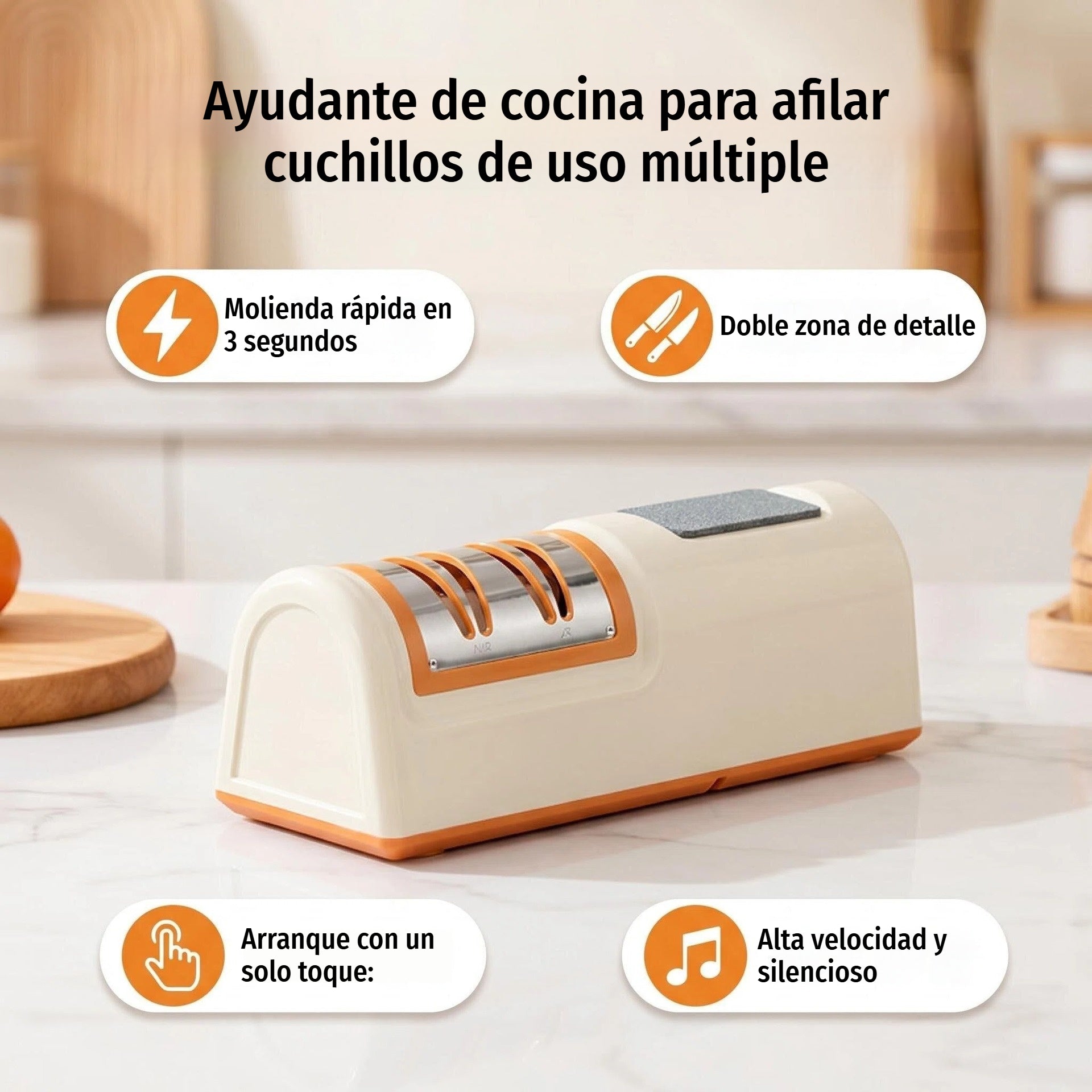 🥕🔪 Afilador de cuchillos eléctrico inalámbrico – perfecto para cuchillos de cocina, incluyendo cuchillas para frutas y verduras 🔋🍎