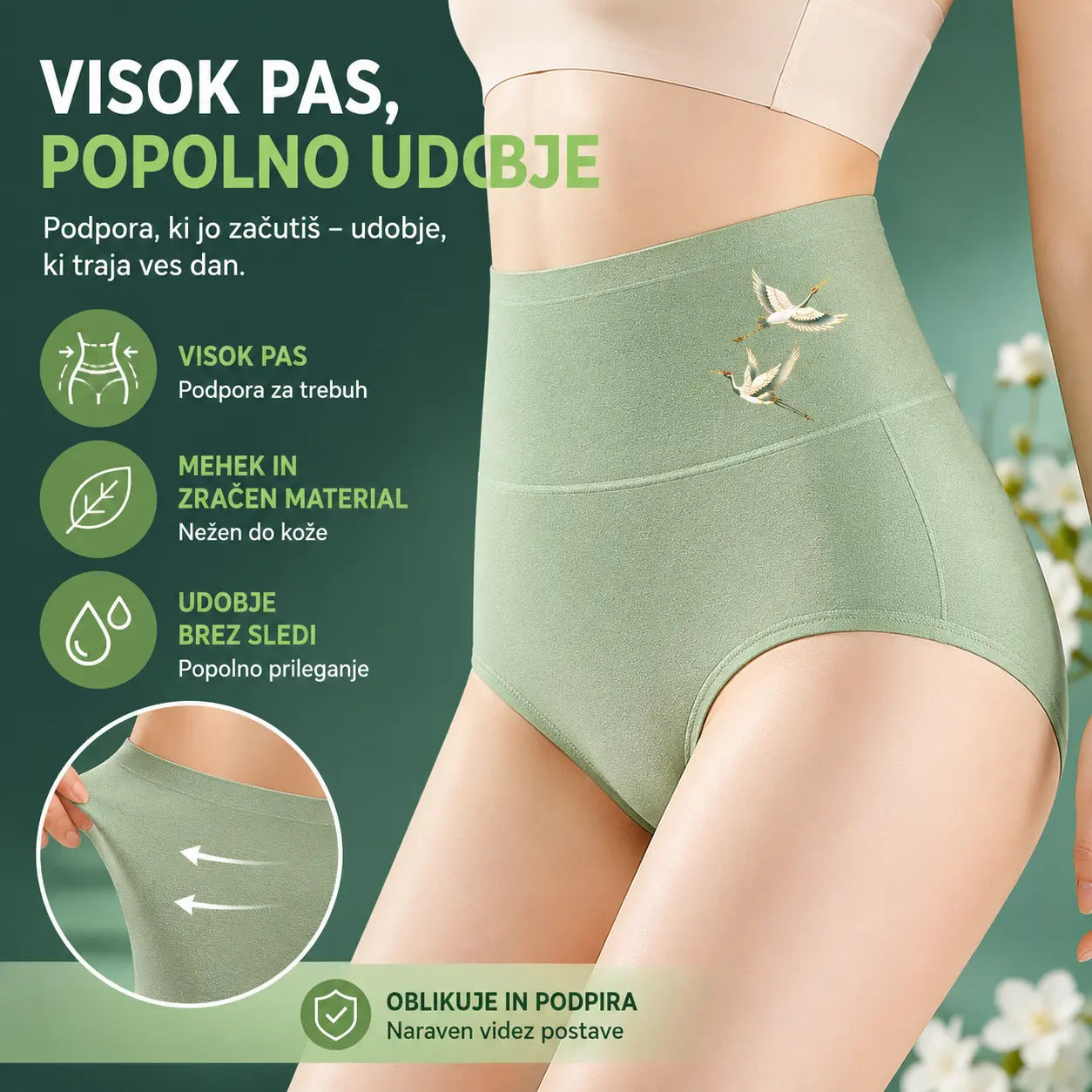💖Zadnji dan 50 % popusta - 【6 kos】Dvigovalnik zadnjice z visokim pasom iz visokokakovostnega bombaža✨️ (45–105 kg)