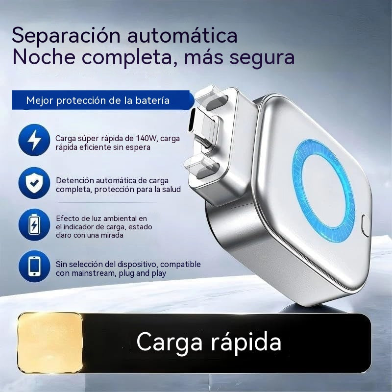 💯🚫Divisor de carga inteligente con soporte para carga rápida: apagado automático, protección de la batería y carga segura durante la noche, interfaz Tipo-C.