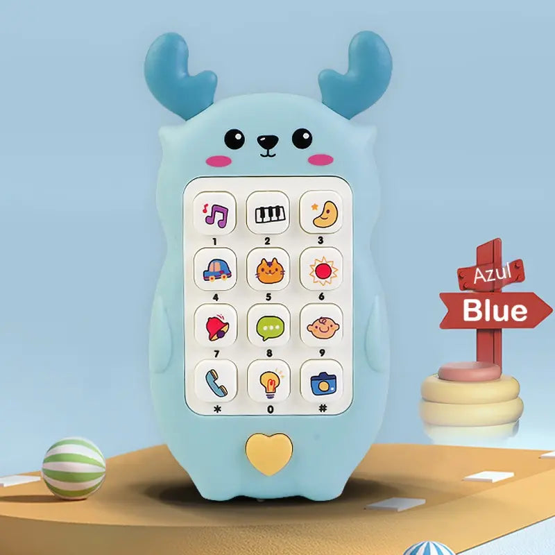 🎁2 piezas 25 euro🎨 Teléfono de juguete para bebés con diseño de ciervo: smartphone de simulación educativo bilingüe con música y cuentos para niños pequeños.