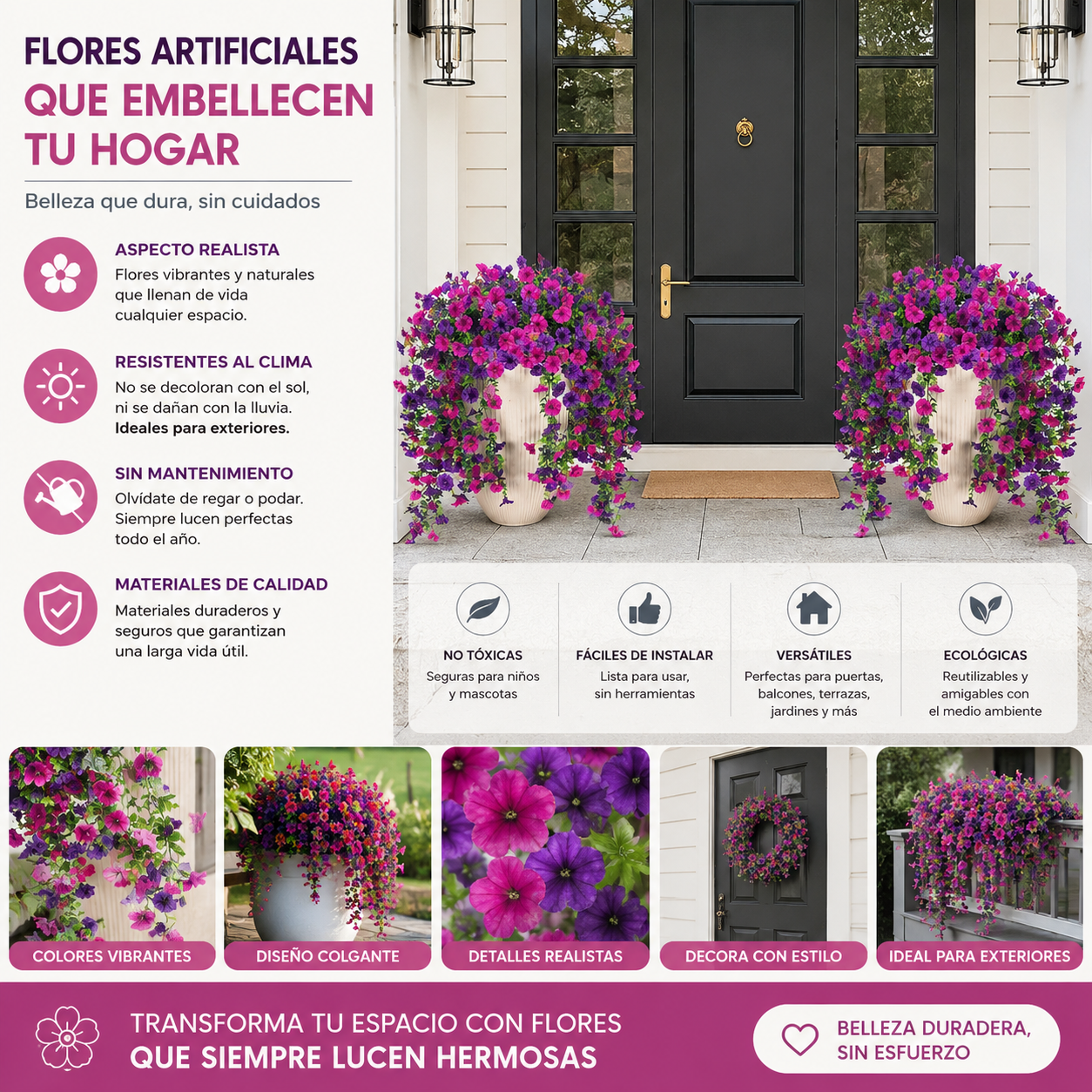 🔥【Compra 4 y llévate 4 gratis】Flores artificiales colgantes