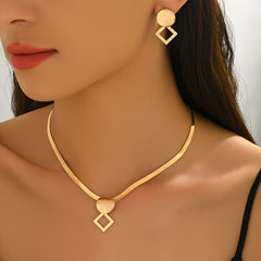 🔥【Collar + Pendientes】💖Conjunto de joyas sencillo y único