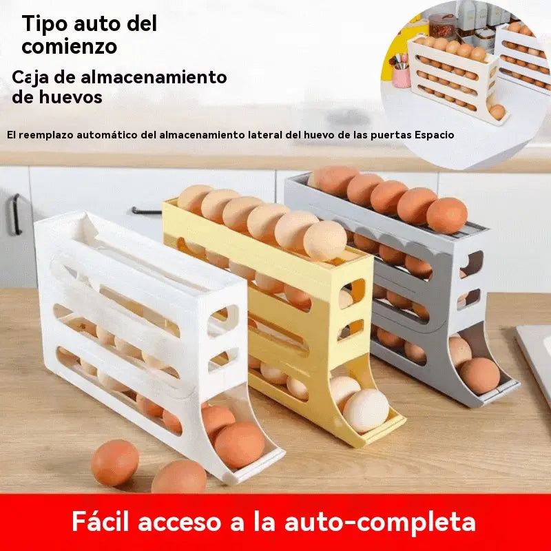 🥚🔥【Compra 1 y llévate 1 gratis】Caja de almacenamiento de huevos deslizante automática de múltiples capas