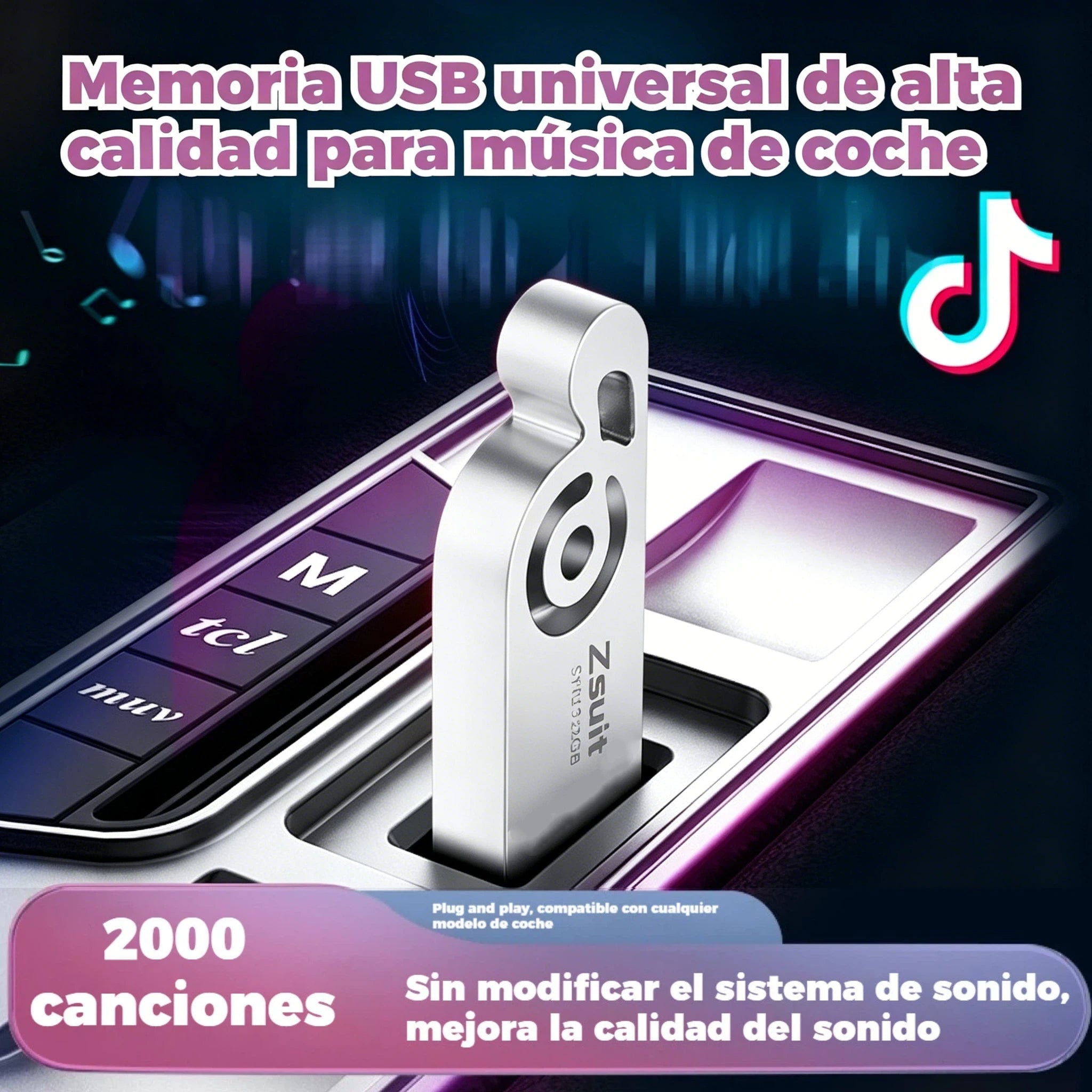 🚗🔥【32 GB】🎵Memoria USB universal de alta calidad para música en coches