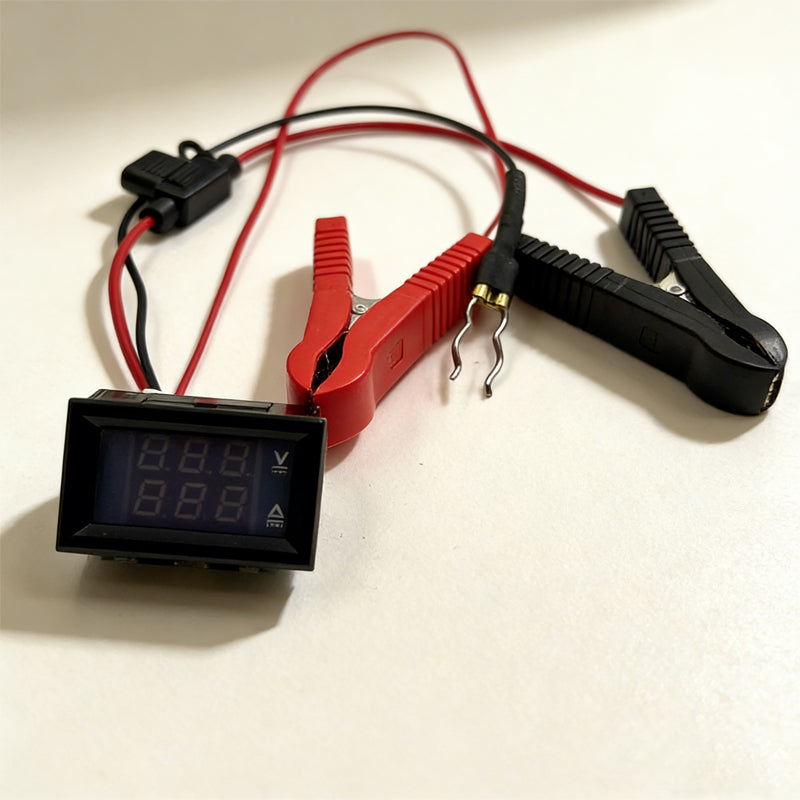 Probador de fuga de corriente automotriz con pantalla digital dual – Instrumento de diagnóstico sin interrumpir el suministro eléctrico, cuenta con voltímetro y amperímetro, incluye fusible, no requiere multímetro