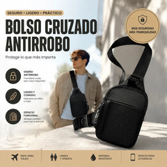 🛡️ Bolso bandolera antirrobo con cremallera con cierre y protección RFID – Bolso cruzado resistente a desgarros de 300D