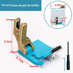 🔥【2 piezas】Prensatelas multifunción T9-S de teflón⚡ Ribeteado/Dobladillo enrollado/Dobladillo plegado
