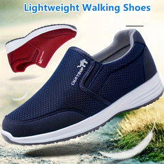 【39-45】2024 nuevos zapatos deportivos casuales para personas de mediana edad y mayores, parte superior de malla ligera y transpirable