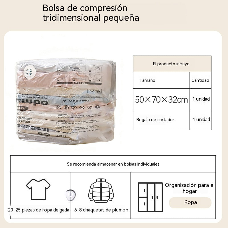 🧳【Juego de 5 piezas】💨 Bolsa de almacenamiento al vacío grande y compresible: no requiere bomba, es a prueba de fugas e ideal para ahorrar espacio en maletas y en casa ✈️