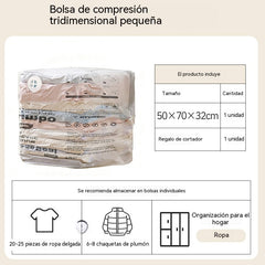 🧳【Juego de 5 piezas】💨 Bolsa de almacenamiento al vacío grande y compresible: no requiere bomba, es a prueba de fugas e ideal para ahorrar espacio en maletas y en casa ✈️