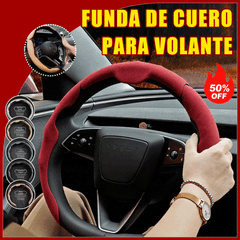 🚗Volante de cuero para coche, adecuado para todas las estaciones, antideslizante, absorbe el sudor y resistente al desgaste.