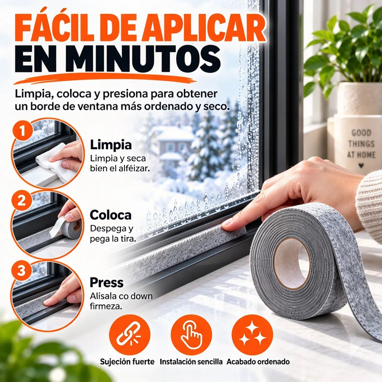 💧【¡Compra uno, consigue uno gratis!】❄️ Cinta Absorbente de Condensación para Ventanas | Fieltro Autoadhesivo Antihumedad y Antigoteo | Tira para Alféizar y Marco 🌬️