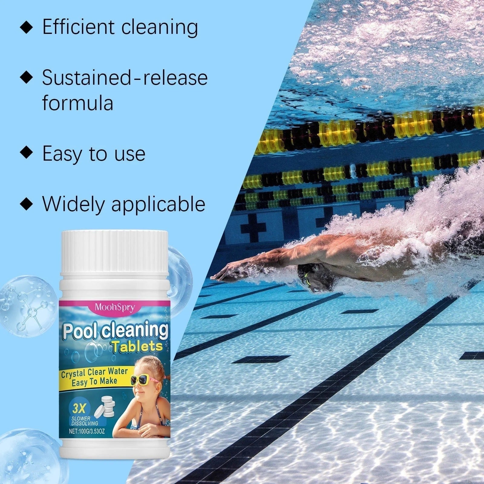 【Compra 2 y llévate 1 gratis】🏊‍♂️Pastillas multifuncionales para la limpieza de piscinas, eliminan la suciedad y los olores del agua, dejando el agua de la piscina cristalina🌊✨