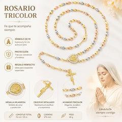 ✝️❤️Collar con cruz del rosario de la Virgen María