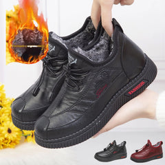 🔥【35-41】2025 Otoño e Invierno nuevas botas de cuero suave antideslizantes cálidas de cuero suave y terciopelo para mujer
