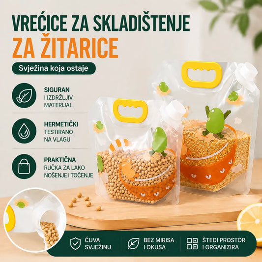 📢📢 50% popusta! Set od 6 dijelova (uključujući lijevak) ⏰ Višenamjenske vrećice za pohranu hrane, otporne na insekte i vlagu.