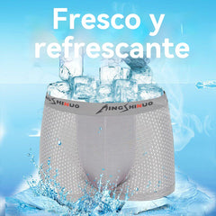 🔥🔥【Juego de 4 piezas】Calzoncillos bóxer elásticos de malla transpirable y cómodos para hombre