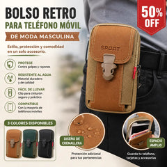 【📢50% de descuento】Bolso para teléfono móvil informal para hombre, bolso deportivo multifuncional para exteriores