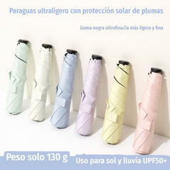 ☂️🌞 Paraguas ultraligero para todo clima – Revestimiento nano negro UPF50+ (protección UV) y alta resistencia al viento