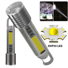 👍👍Linterna compacta de alta potencia con LED de múltiples fuentes, portátil y con una duración de batería ultralarga.