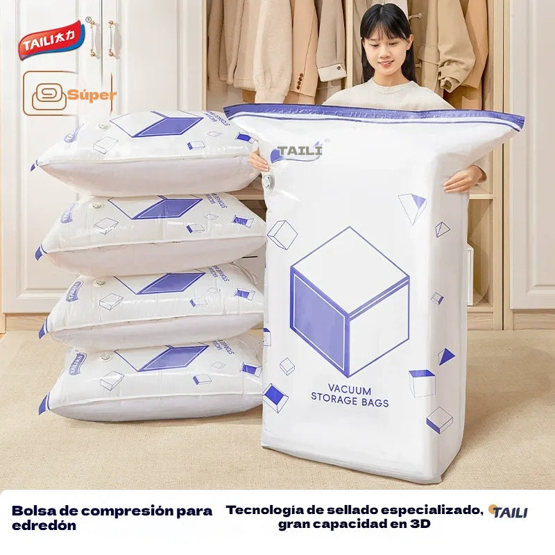 🧳 5 artículos por 27 euros 💨 Bolsa de almacenamiento al vacío grande y compresible: no requiere bomba, es a prueba de fugas e ideal para ahorrar espacio en maletas y en casa ✈️