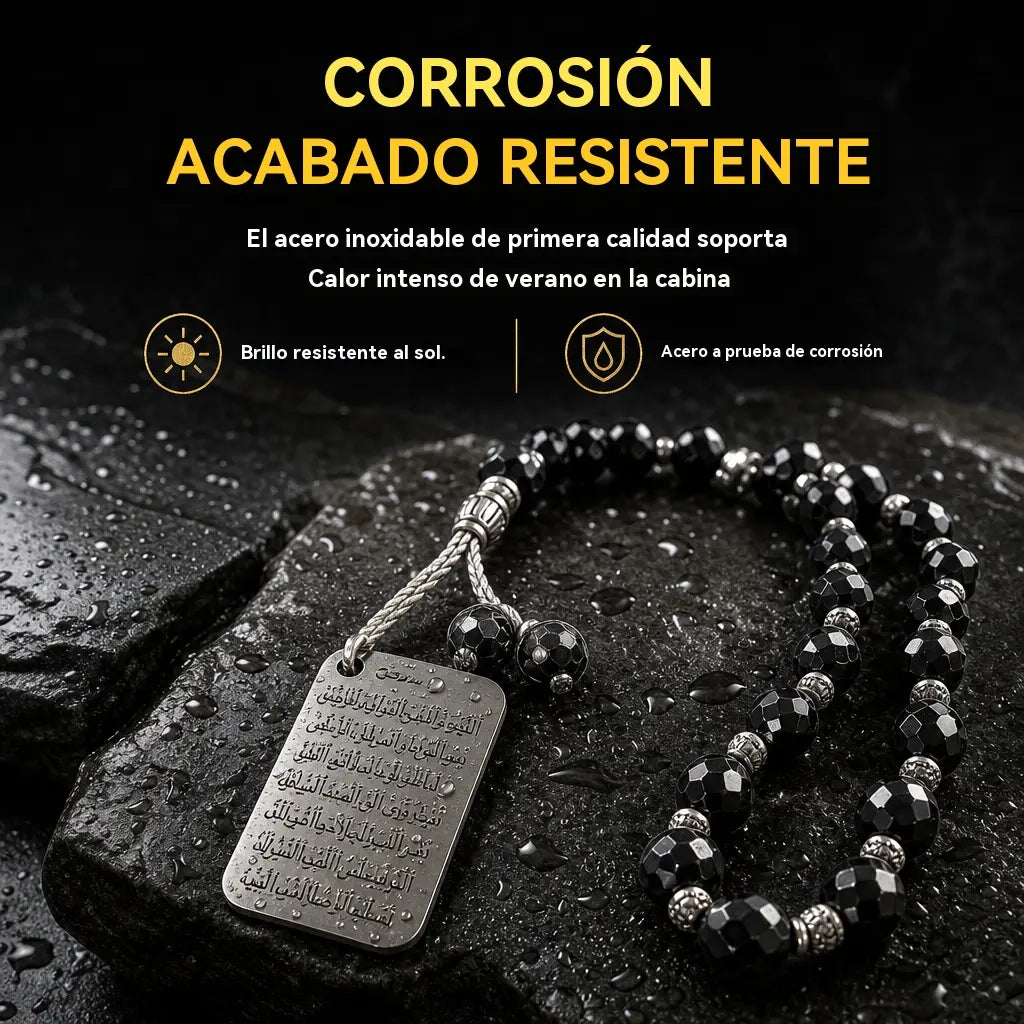 📢📢¡¡50% de descuento!! 💎✨Adorno colgante para coche: medallón árabe de acero inoxidable con cadena de cristal azul.