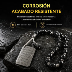 📢📢¡¡50% de descuento!! 💎✨Adorno colgante para coche: medallón árabe de acero inoxidable con cadena de cristal azul.