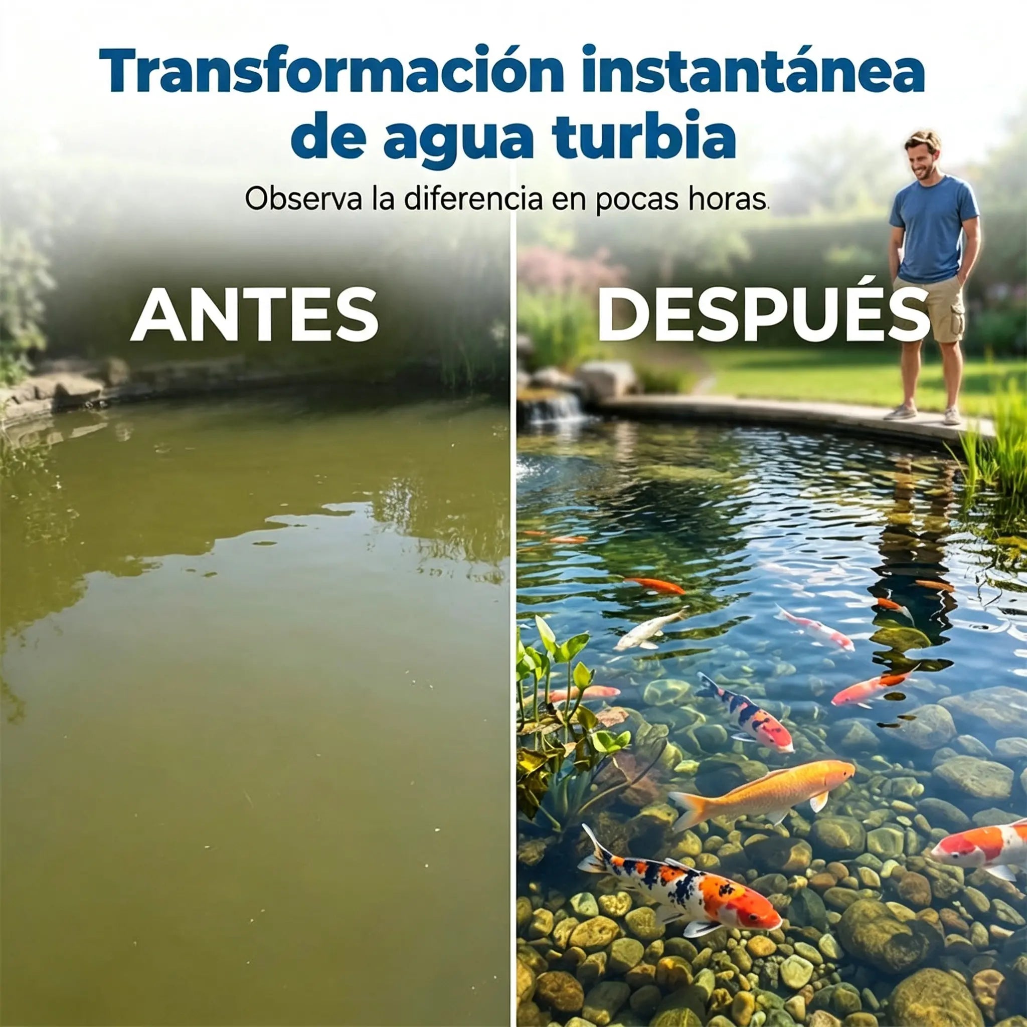 🌊【¡Compra 1 y llévate 1 gratis!】💧 Polvo clarificador para agua de acuario y estanques | Limpieza suave y profunda, agua cristalina en minutos, cuidado diario para peces y plantas