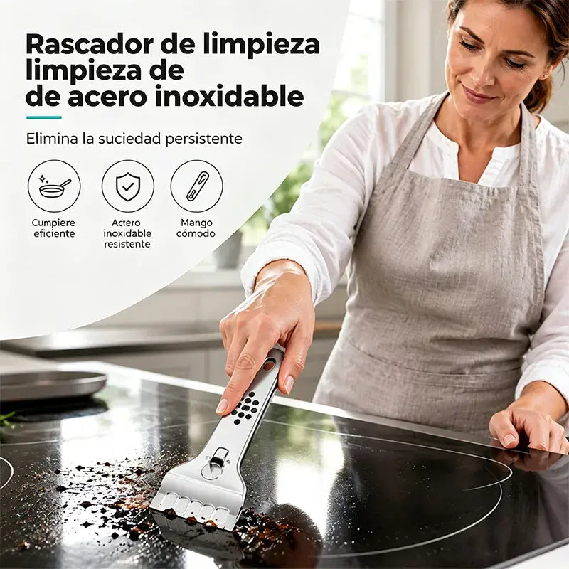 ✨ Espátula Limpiadora Multiusos de Acero Inoxidable – Herramienta Profesional para Cocina, Azulejos, Paredes y Pisos 🛠️