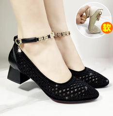 ✨✨【35-40】Sandalias de tacón alto con diamantes de imitación para mujer