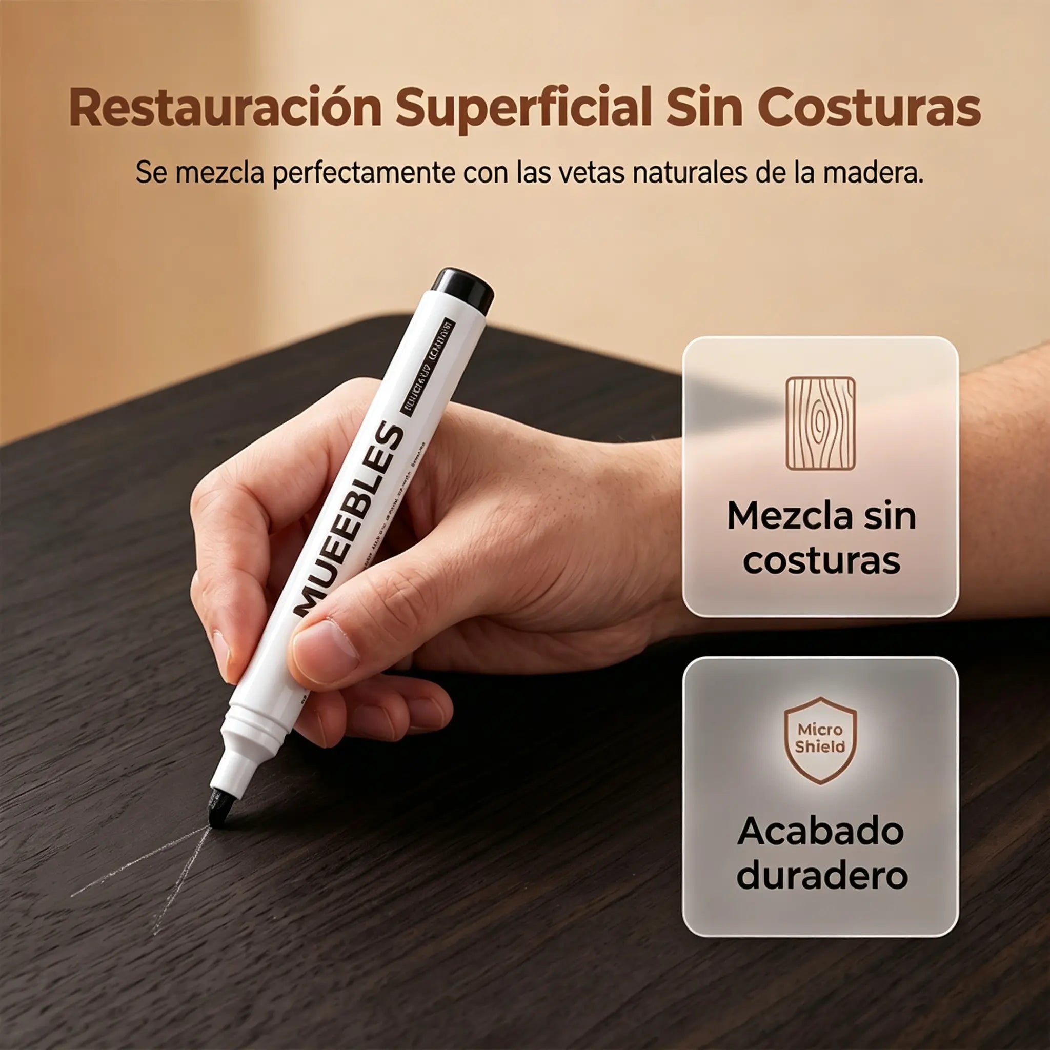 ✨【¡Compra 1 y llévate 1 gratis!】🖌️Lápiz Retocador de Muebles y Madera – Repara Rayones, Bordes y Desgastes al Instante🛠️