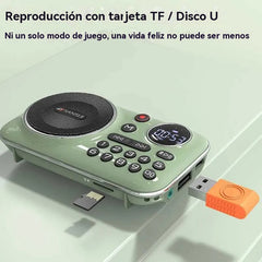 🎁【Oferta por tiempo limitado】Reproductor de música con radio Bluetooth portátil, puede insertar tarjetas y unidades flash USB