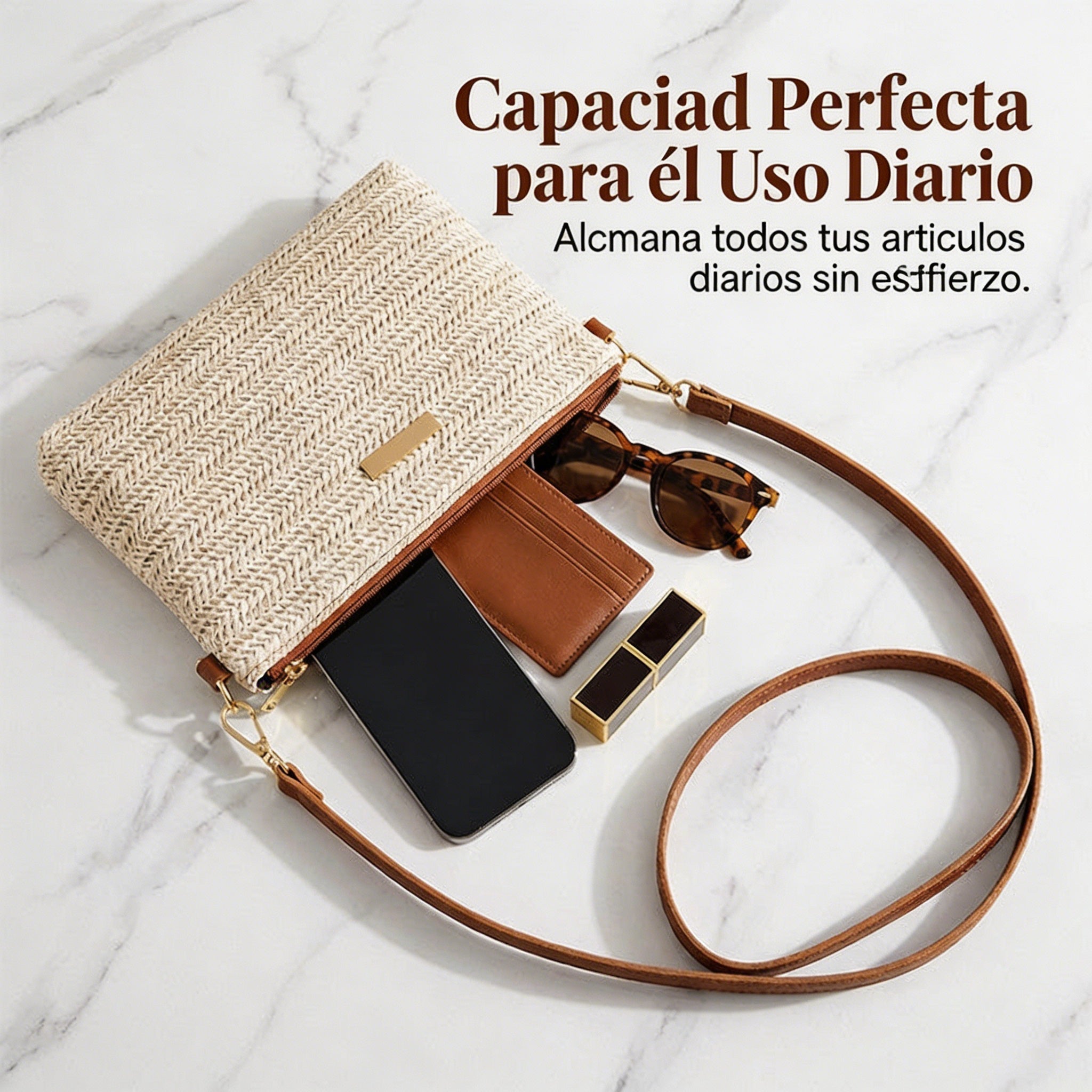 ⏳Oferta por tiempo limitado⏰Bolso de hombro y cartera de mano de paja trenzada para mujer👜