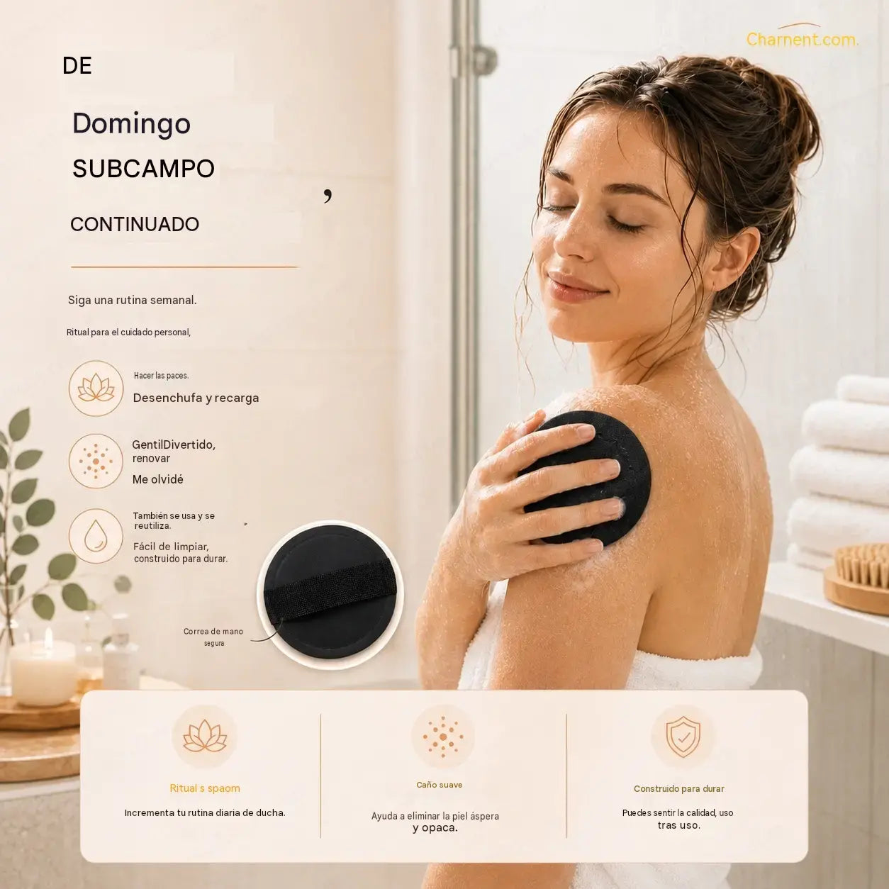 【Paquete de 4】Alfombrilla de ducha exfoliante 🧖‍♀️: exfolia suavemente, desobstruye los poros y revela una piel más luminosa. Material de goma duradero, fácil de enjuagar. ✨🛀