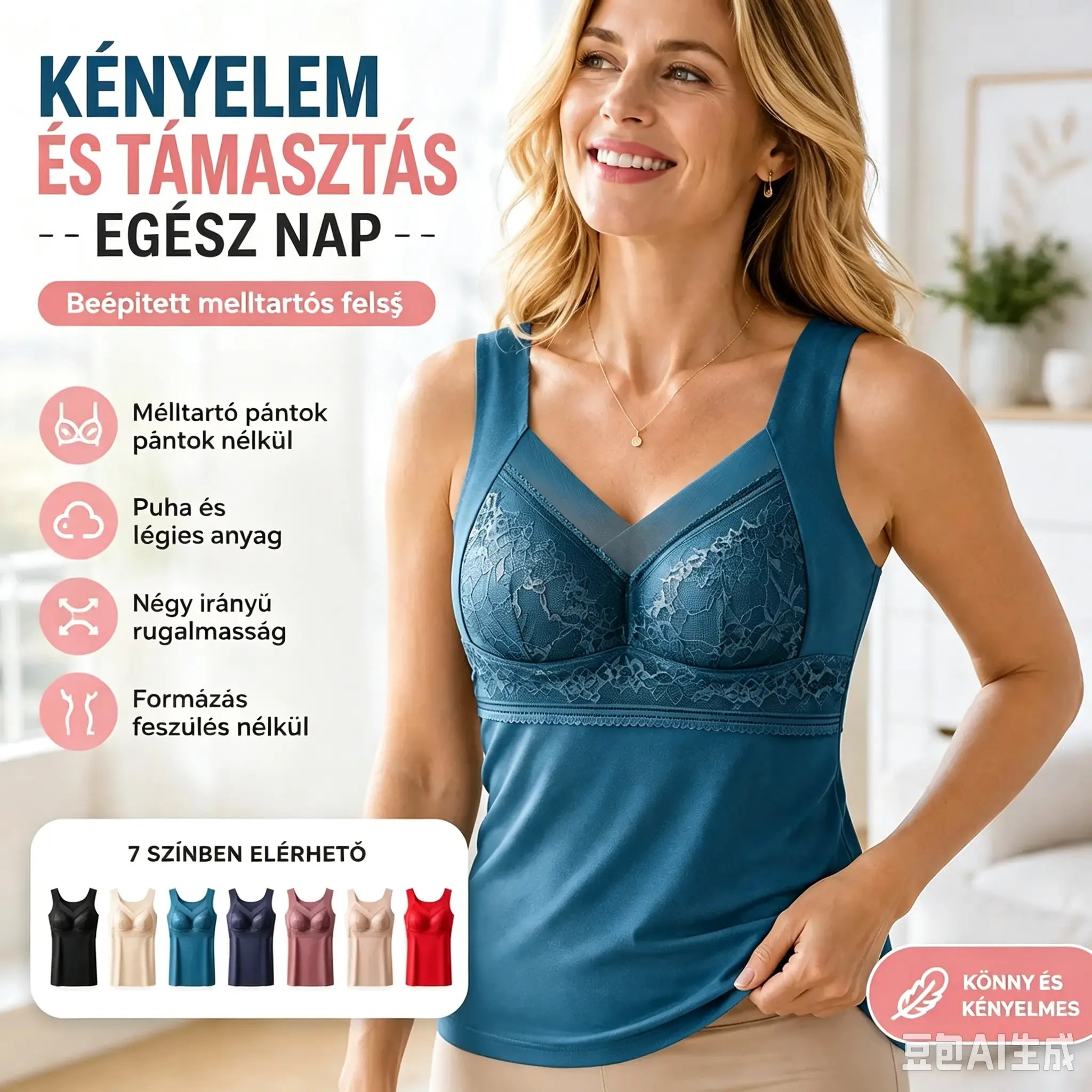 🔥【Vásárolj 1-et, kapsz 1-et ingyen】🔥【L-4XL】✨Csipke melltartó ujjatlan felsővel és gyönyörű hátkialakítással; hatékonyan megemeli és formálja a kebleket, megakadályozva azok megereszkedését ✅【Orvosi ajánlással】