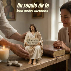 🔥💌Estatua de Jesús de resina pintada a mano ~ Recordatorio diario: nunca estás solo.