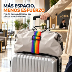 🧳【4 unidades a 23 euros】✨ Correa de Amarre Ajustable para Maletas | Cinta de Seguridad Cruzada para Equipaje | Refuerzo de Viaje 🔒