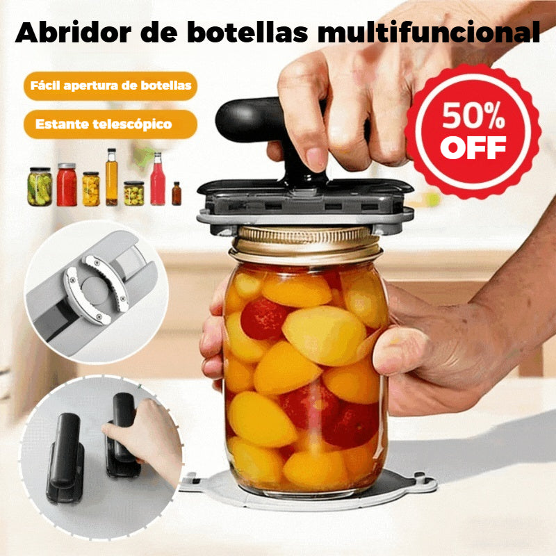 ☀️🔥Compre 1 y obtenga 1 gratis（2 piezas）✨ Abridor Antideslizante Multifuncional de Acero Inoxidable – ¡Abre Tapas Fácilmente y Sin Esfuerzo!