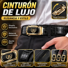 📢📢 ¡50% de descuento! 💼✨ Cinturón de hombre de cuero genuino con hebilla automática, perfecto para el uso diario, la oficina y ocasiones formales.