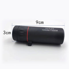 Telescopio monocular portátil para exteriores - 30×25 de alta definición con adaptador para smartphone para aventuras.
