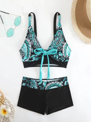 🏊‍👙【39%OFF】🌴 Traje de baño elegante con estampado de talla grande