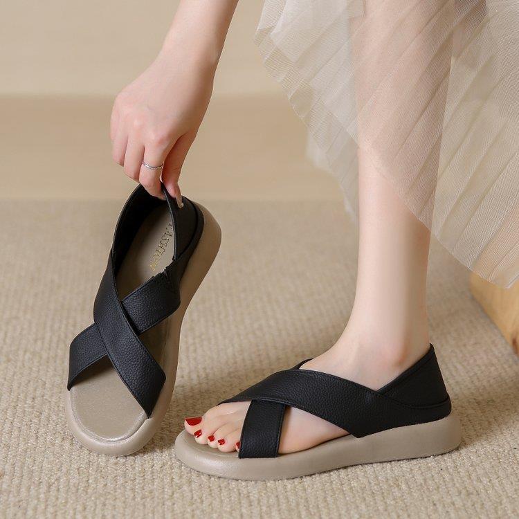 💕【39%OFF】【35-42】Sandalias planas romanas de piel natural, casuales y cómodas