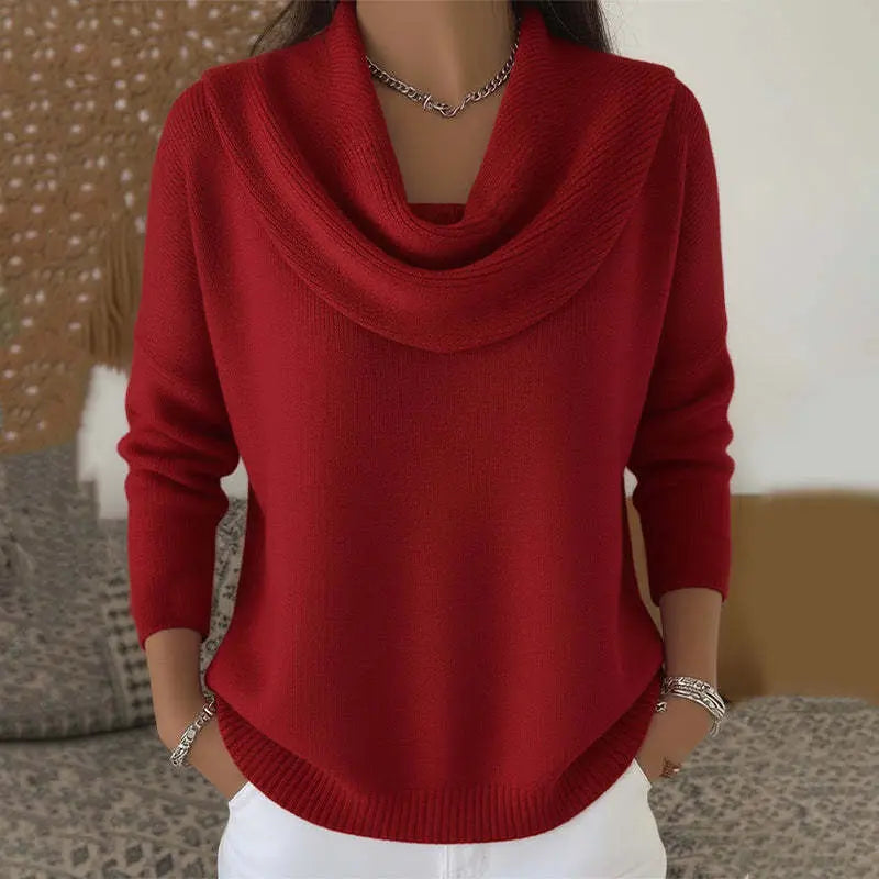 🔥【S–3XL】Nova jednobojna pletena ženska bluza za jesen i zimu – mekana i udobna